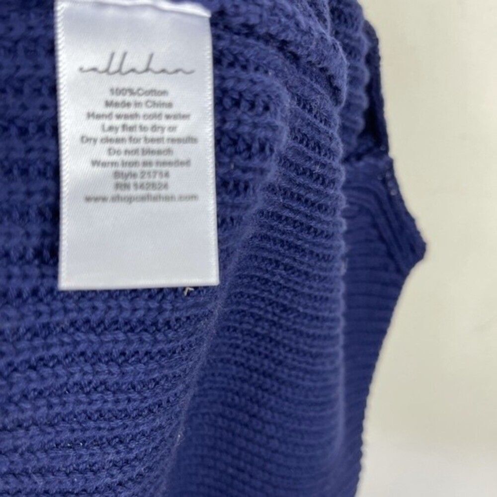 NWT Callahan Fisher Mini Blue Knit High Neck Racer Back Sweater Tank Dress L - Picture 9 of 12